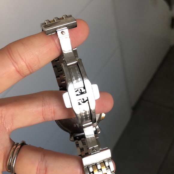 MICHELE DIAMOND 2 TONE WATCH + FREE BLUE REPLACEABLE BAND - Picture 5 of 12